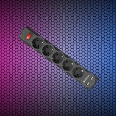 Сетевой фильтр Defender DFS 755 - 5,0 М, 2xUSB, 2.1A, 5 outlets